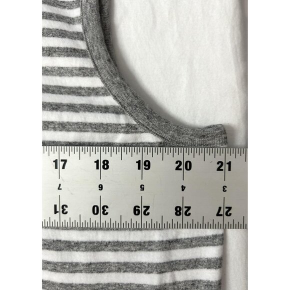 Duluth Trading Co Shirt Womens XL Gray White Striped Sleeveless Tank Top Casual - Picture 7 of 12